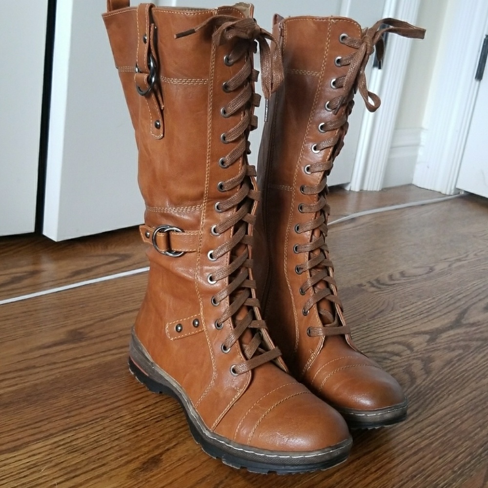 Fall & winter lace up knee high boots